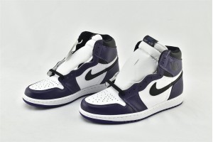 Nike Air Jordan 1 Retro High OG Court Purple White Style 555088500 Womens And Mens Shoes  